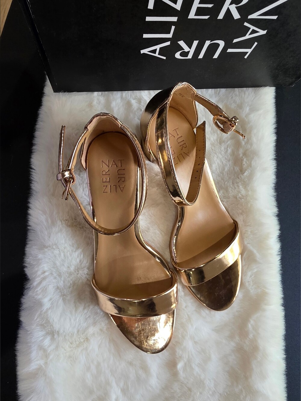 Naturalizer Women's Vera Dress Sandals (Rose Gold Faux Leather) - Size 6.5 M